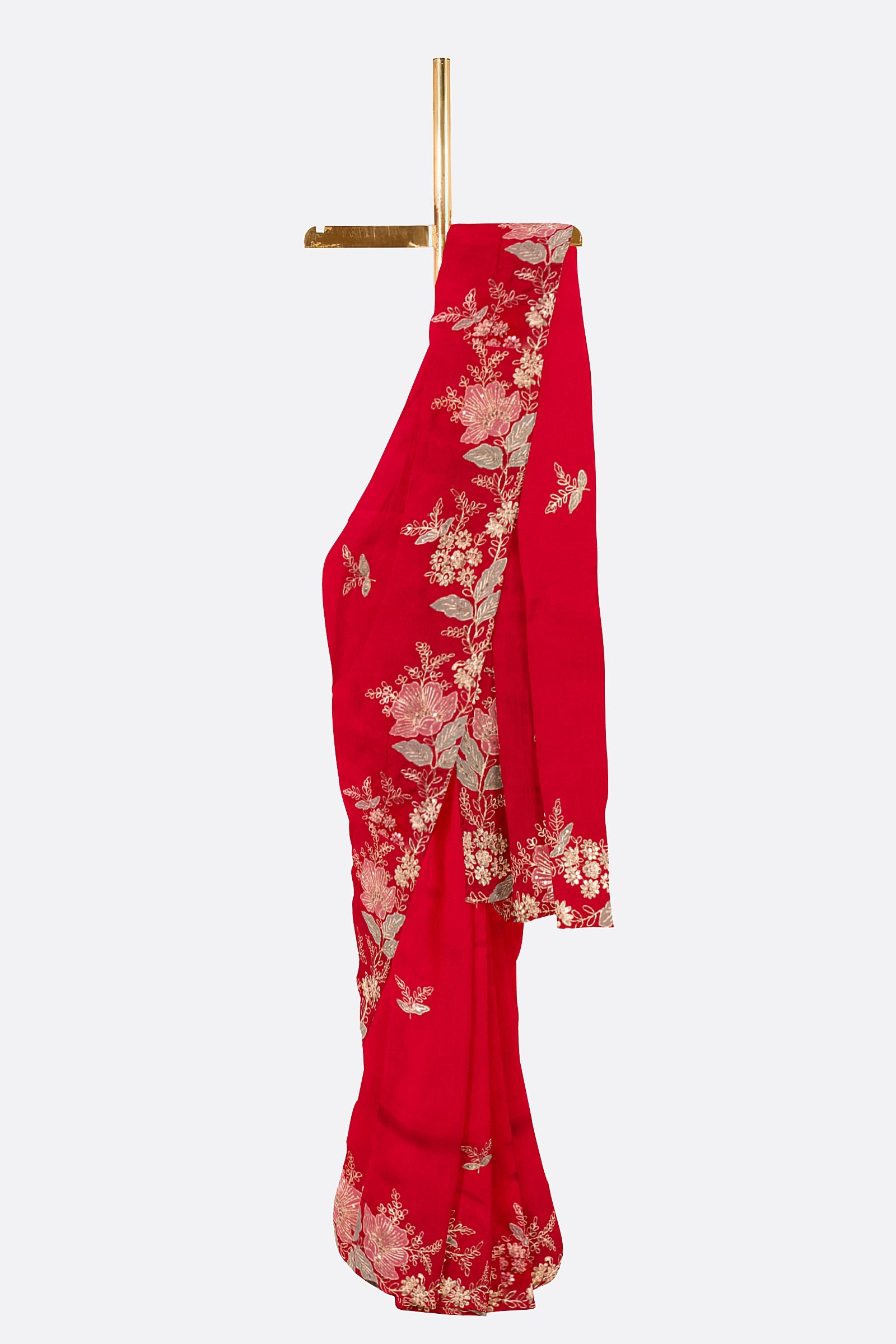 Pink Embellished Goergette Silk F01074