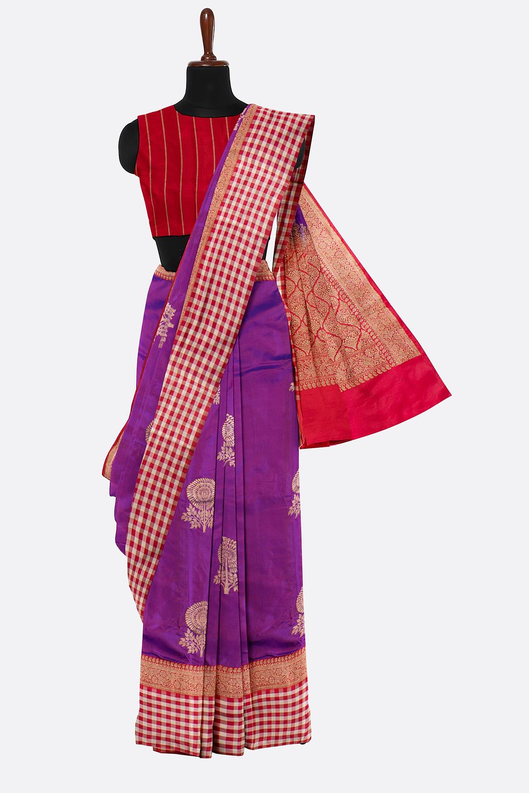 Purple Woven Banaras Saree 900907
