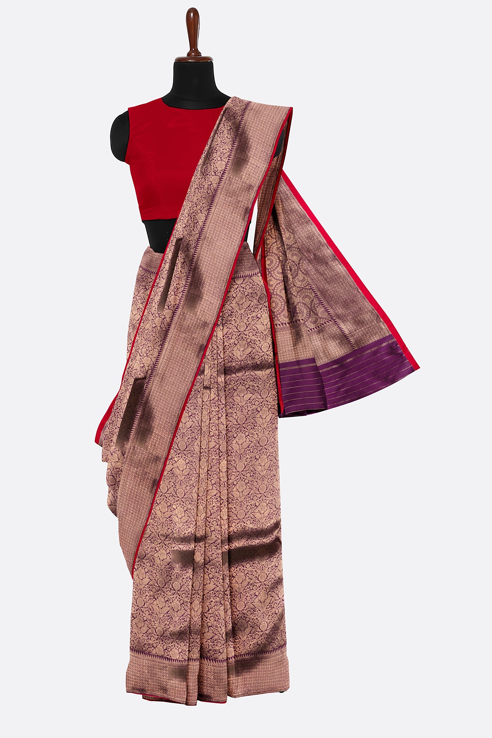 Purple Woven Banaras Saree F00210