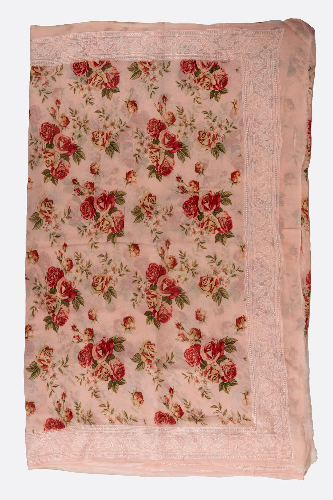 Rose Printed Georgette Saree F00367