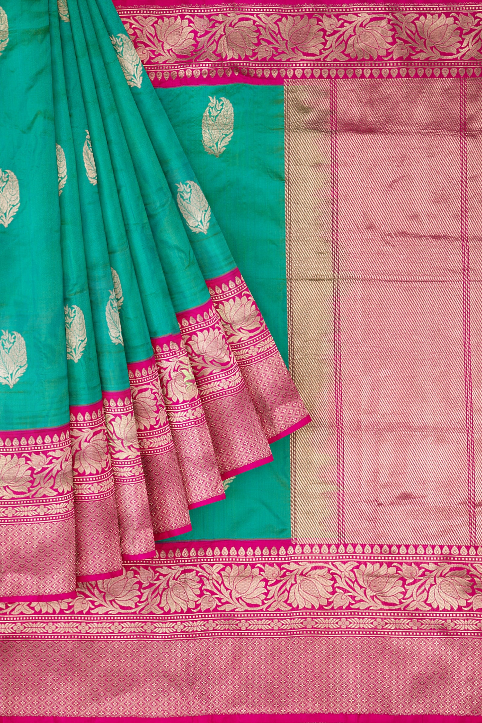 Sea Green Woven Banaras BS0986
