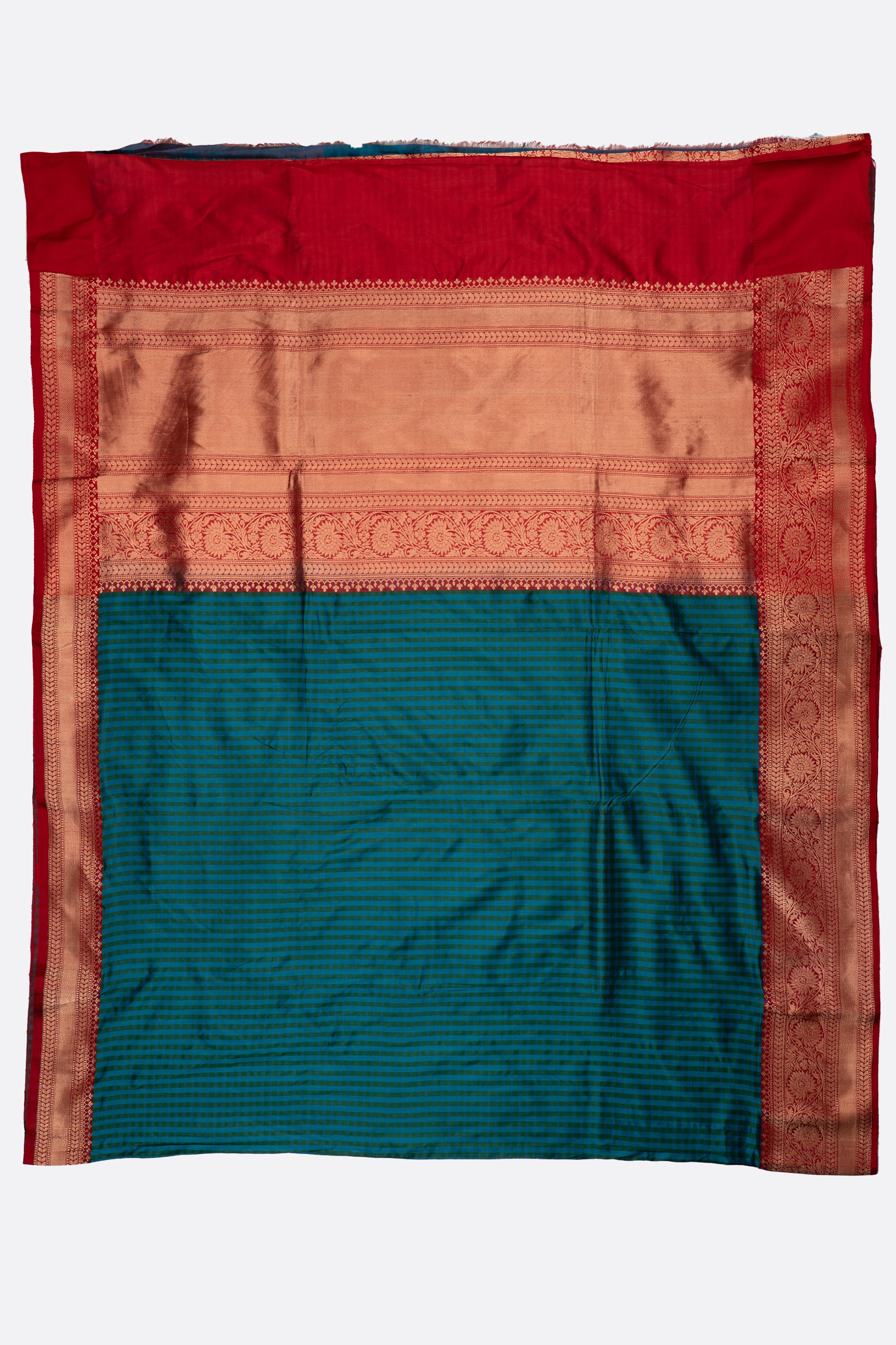 Teal Blue Woven Banaras Saree AB1314
