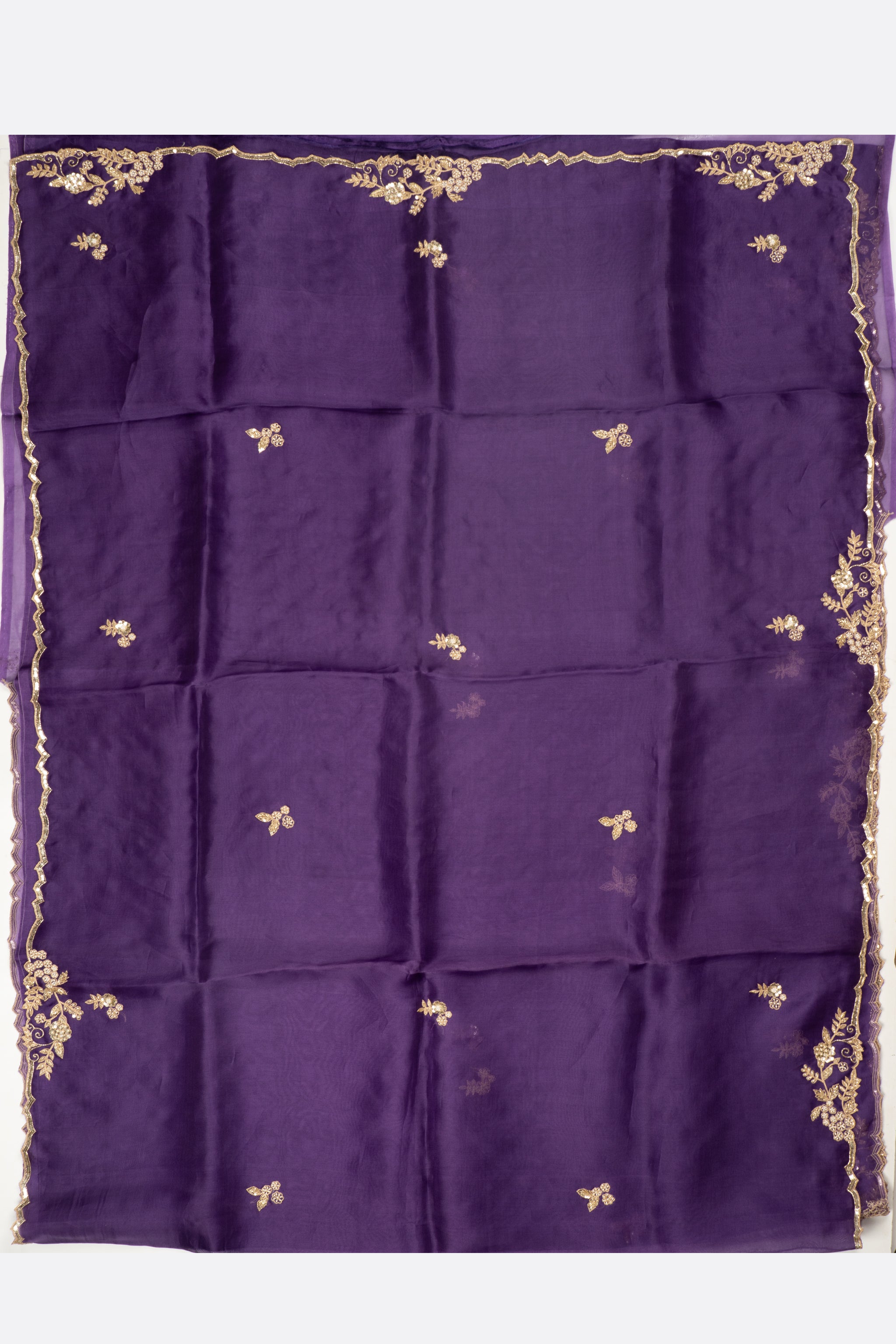 Violet Embellished Organza Saree ES1343