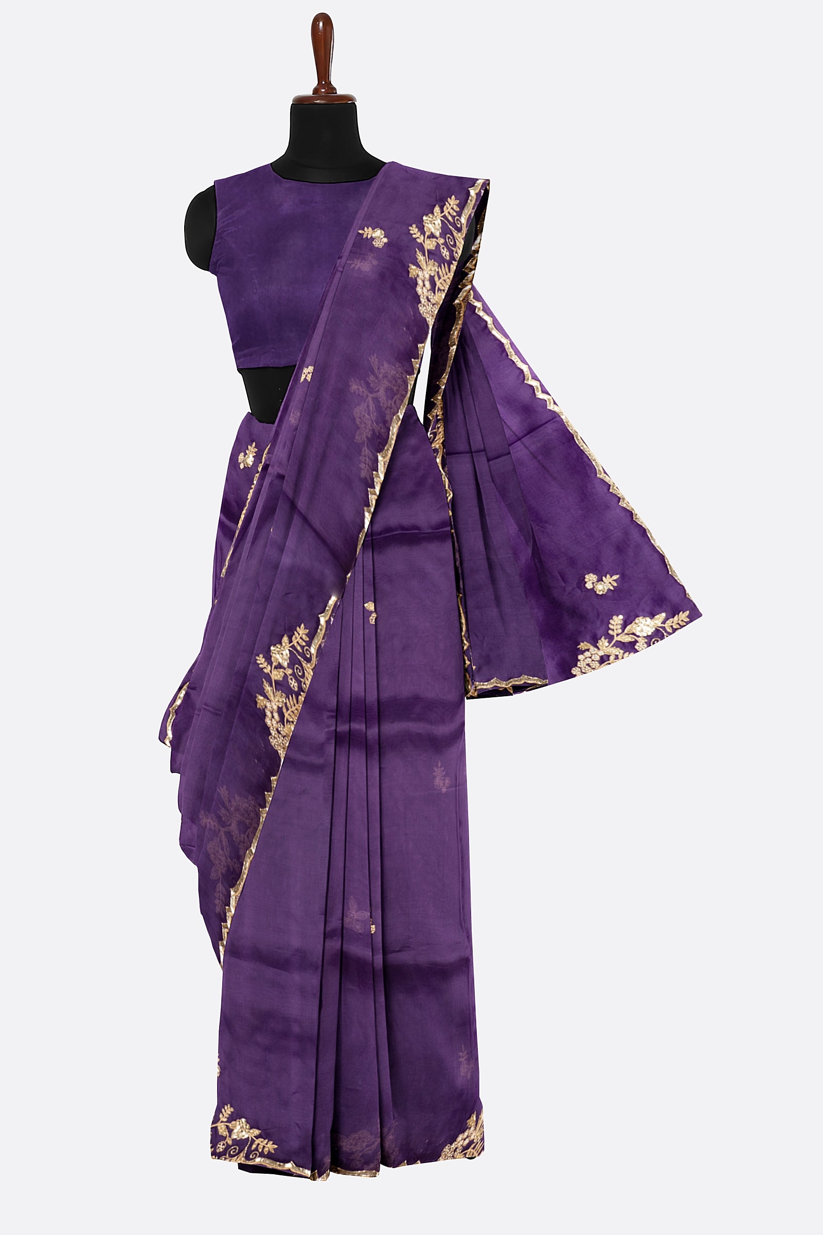 Violet Embellished Organza Saree ES1343