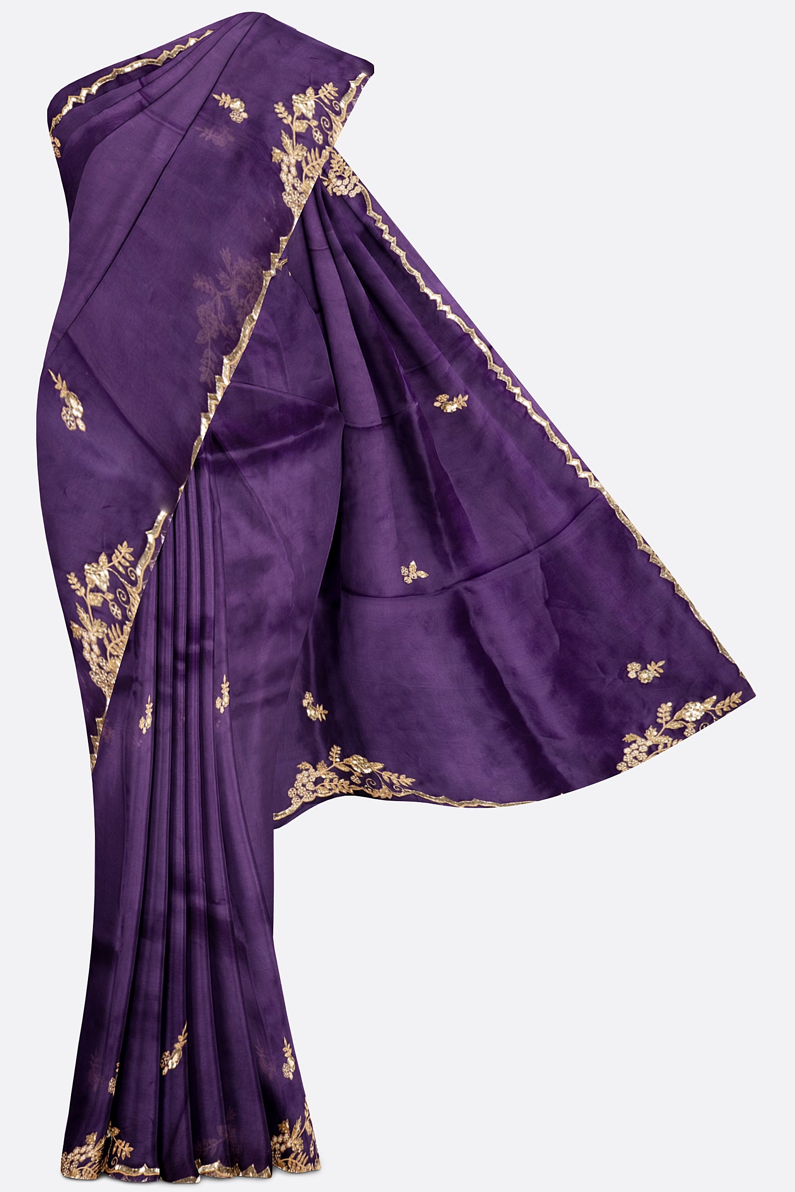 Violet Embellished Organza Saree ES1343