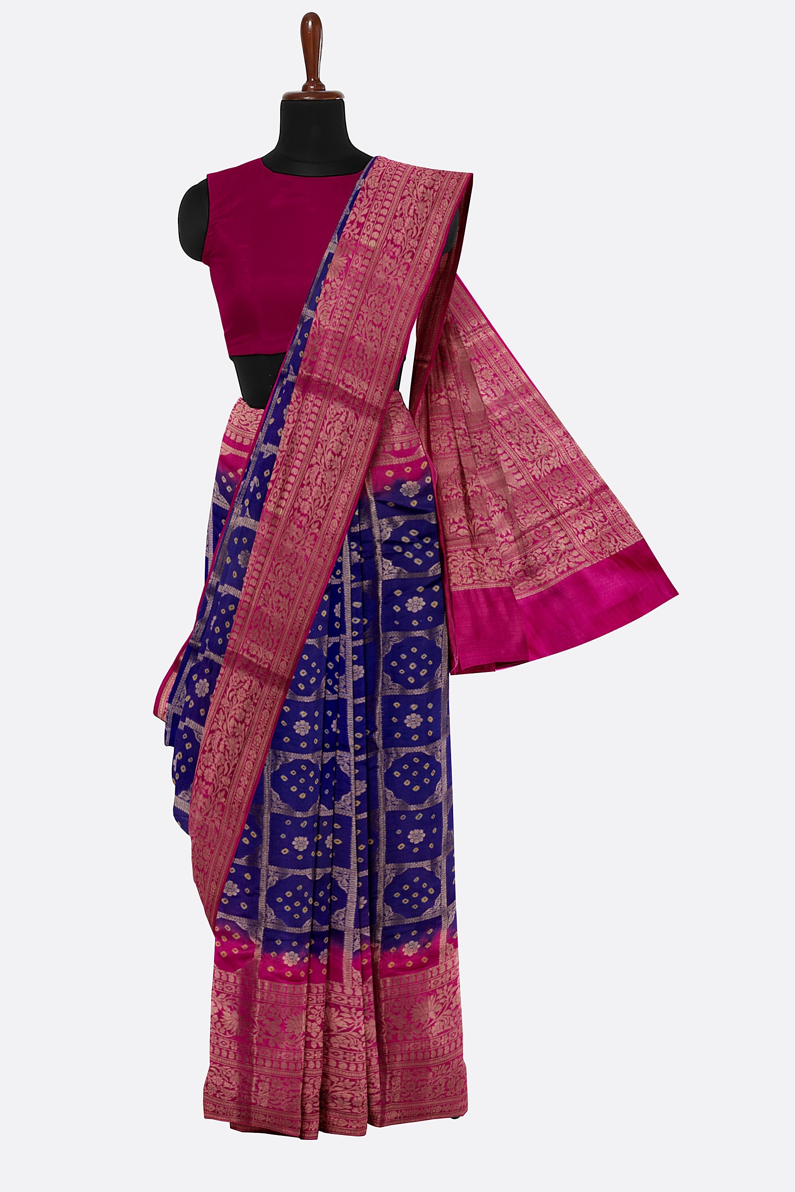 Violet Woven Chiniya Saree ES1147