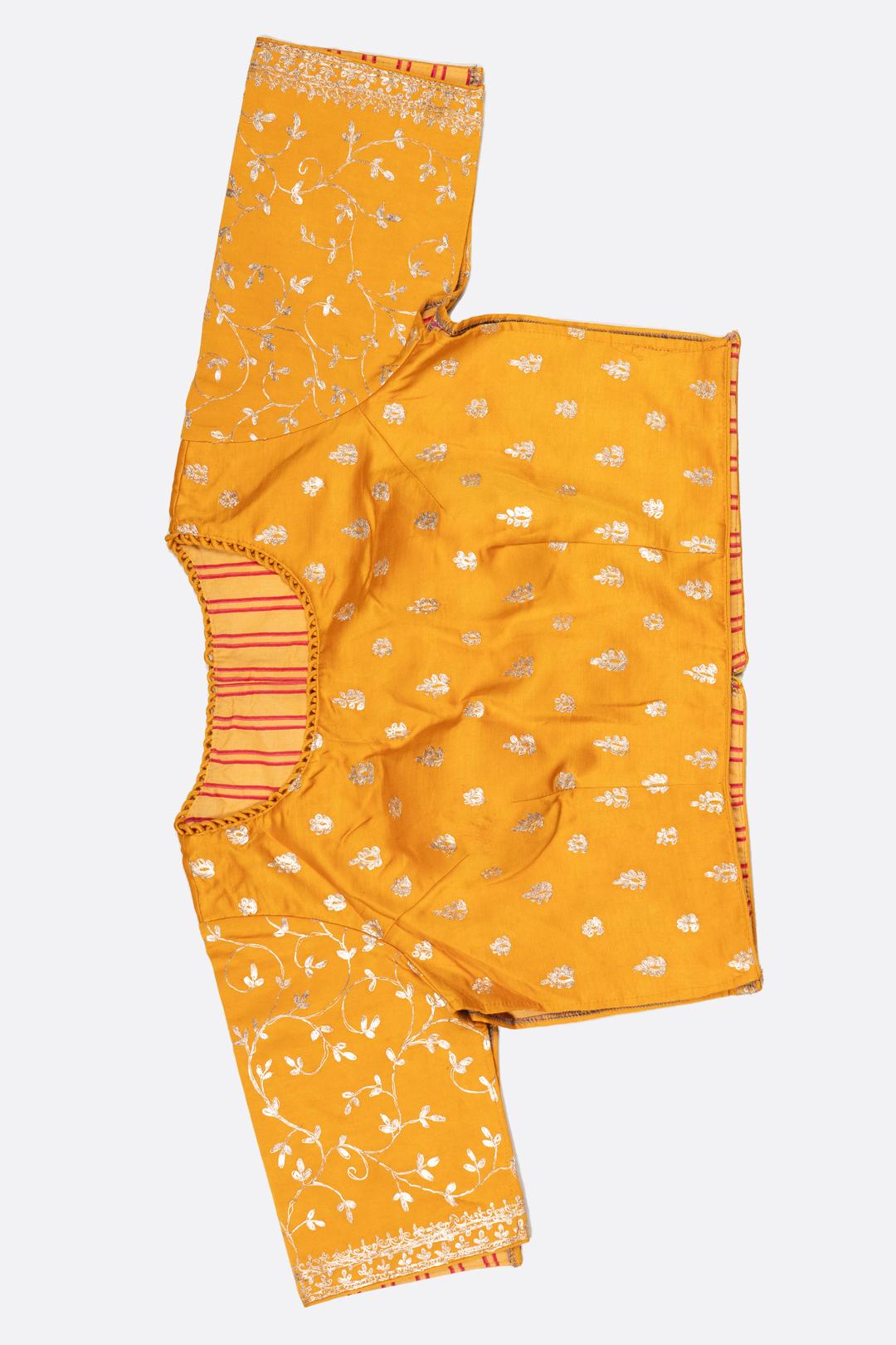 Yellow Plain Organza Saree F01106