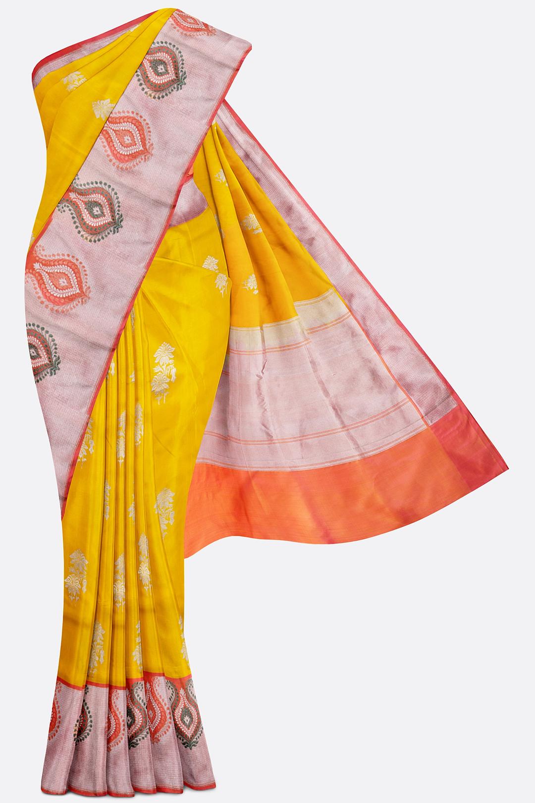 Yellow Woven Banaras Saree BS1147